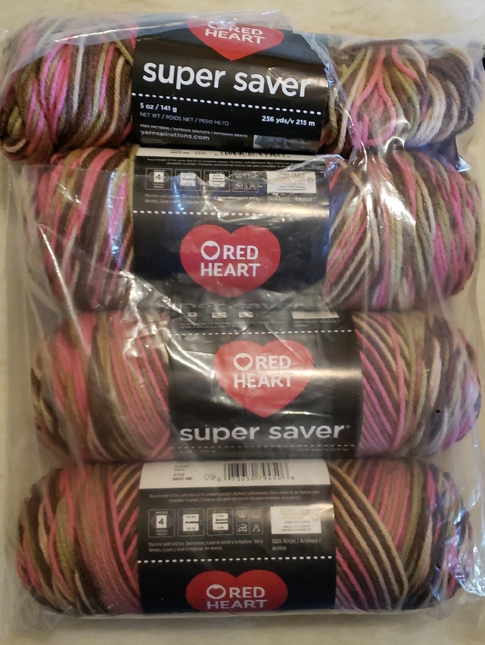 Red Heart Super Saver Camo Rose Yarn
